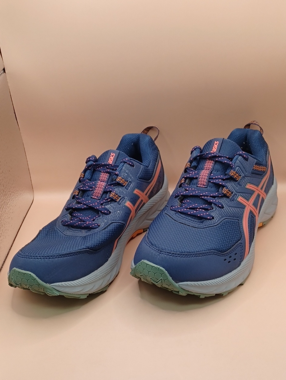 NWOB Asics Gel-Venture 9 Trail Running Sneaker-Blue Papaya Women Size 10 US